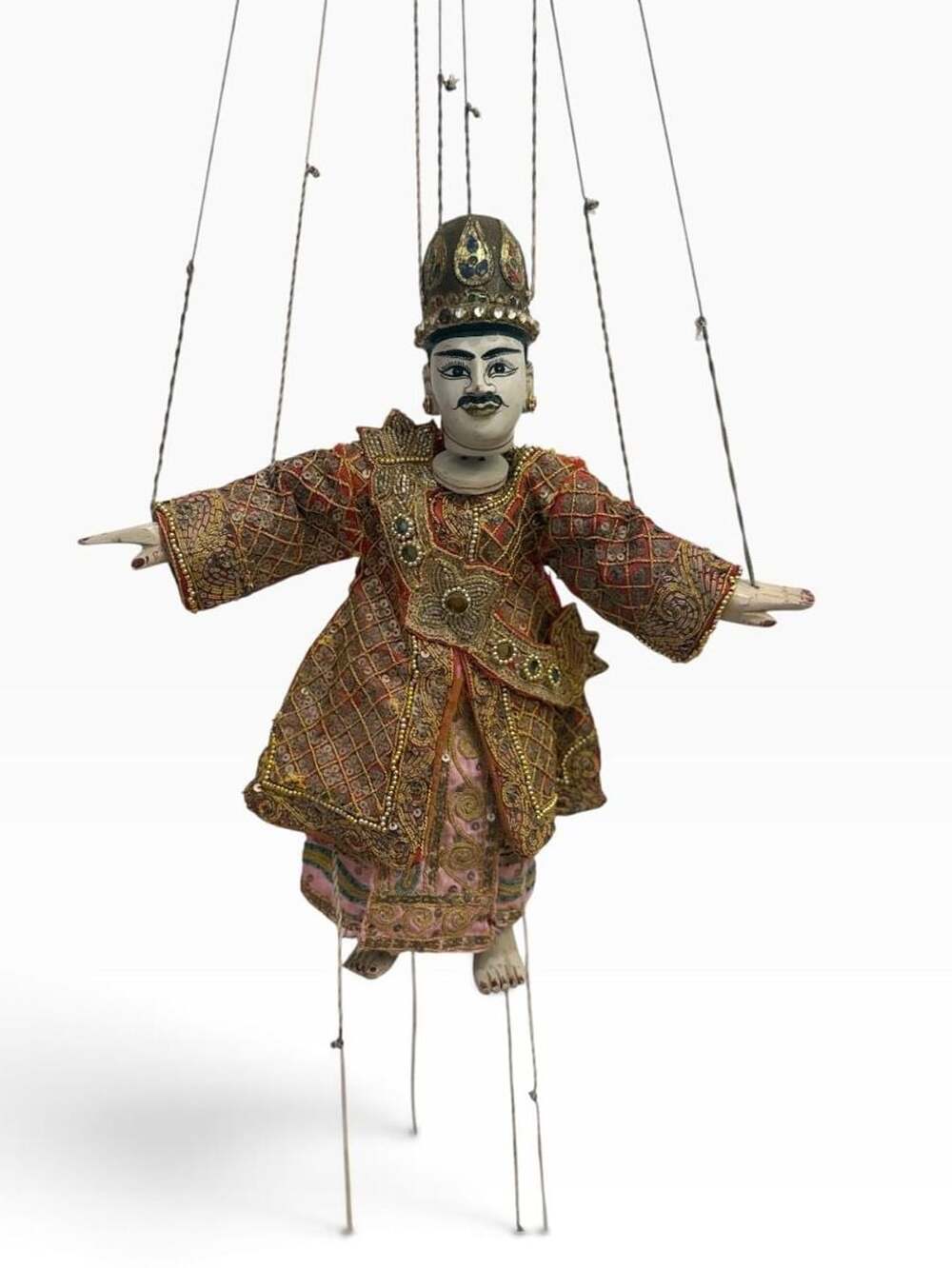 Vintage Burmese Marionette Handcrafted String Puppet
